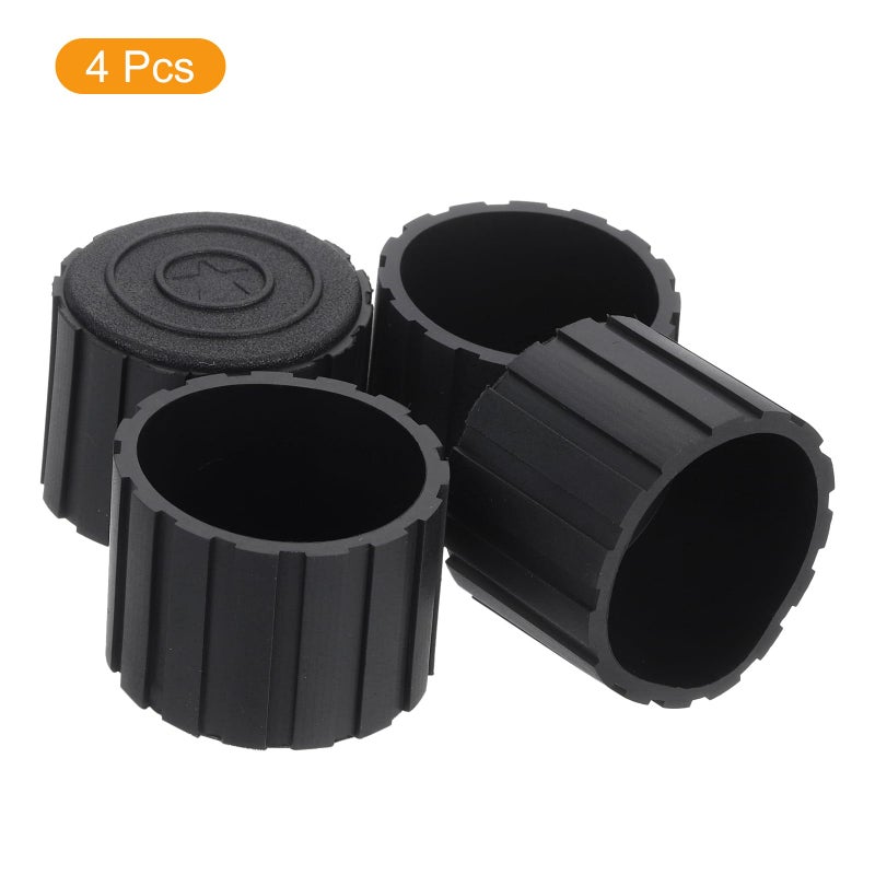 يو إكس سيل 4 قطع من أغطية أطراف أرجل الكرسي من uxcell، غطاء أغطية نهاية أقدام الكرسي غير القابل للانزلاق مقاس 1-1/2 بوصة من مادة PVC، واقيات أرضية أرجل الكرسي الدائري للأثاث، أسود - Image 3